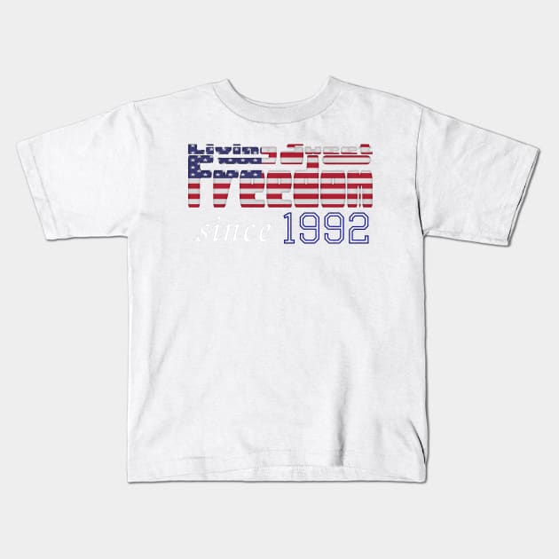 Living Sweet Freedom Since 1992 Kids T-Shirt by SolarCross